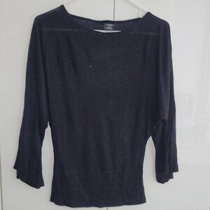 Line the Label Bell-Sleeve Black Black Sweater Size XS